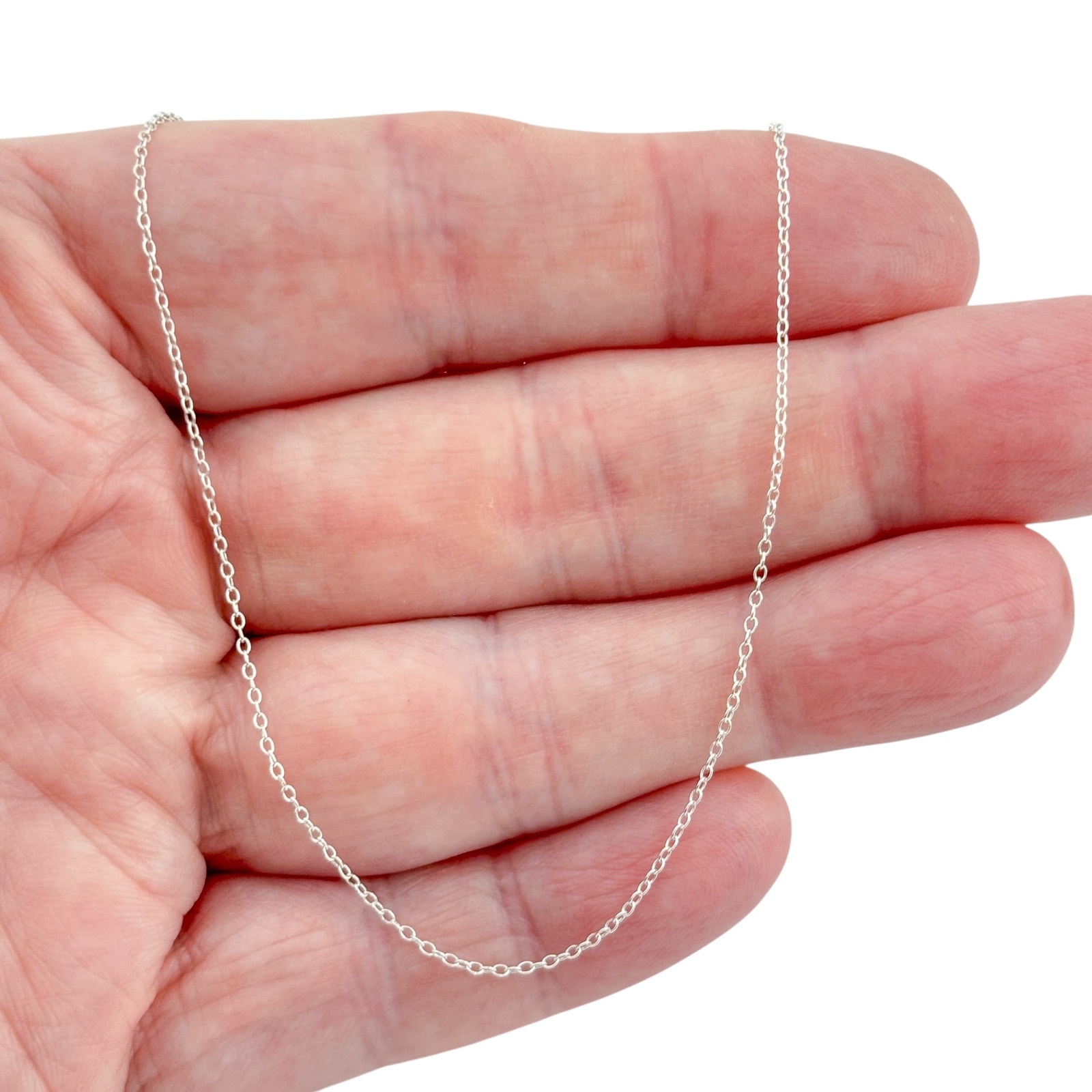 Vintage Italian Sterling Silver 925 Cable Link Chain Necklace 18